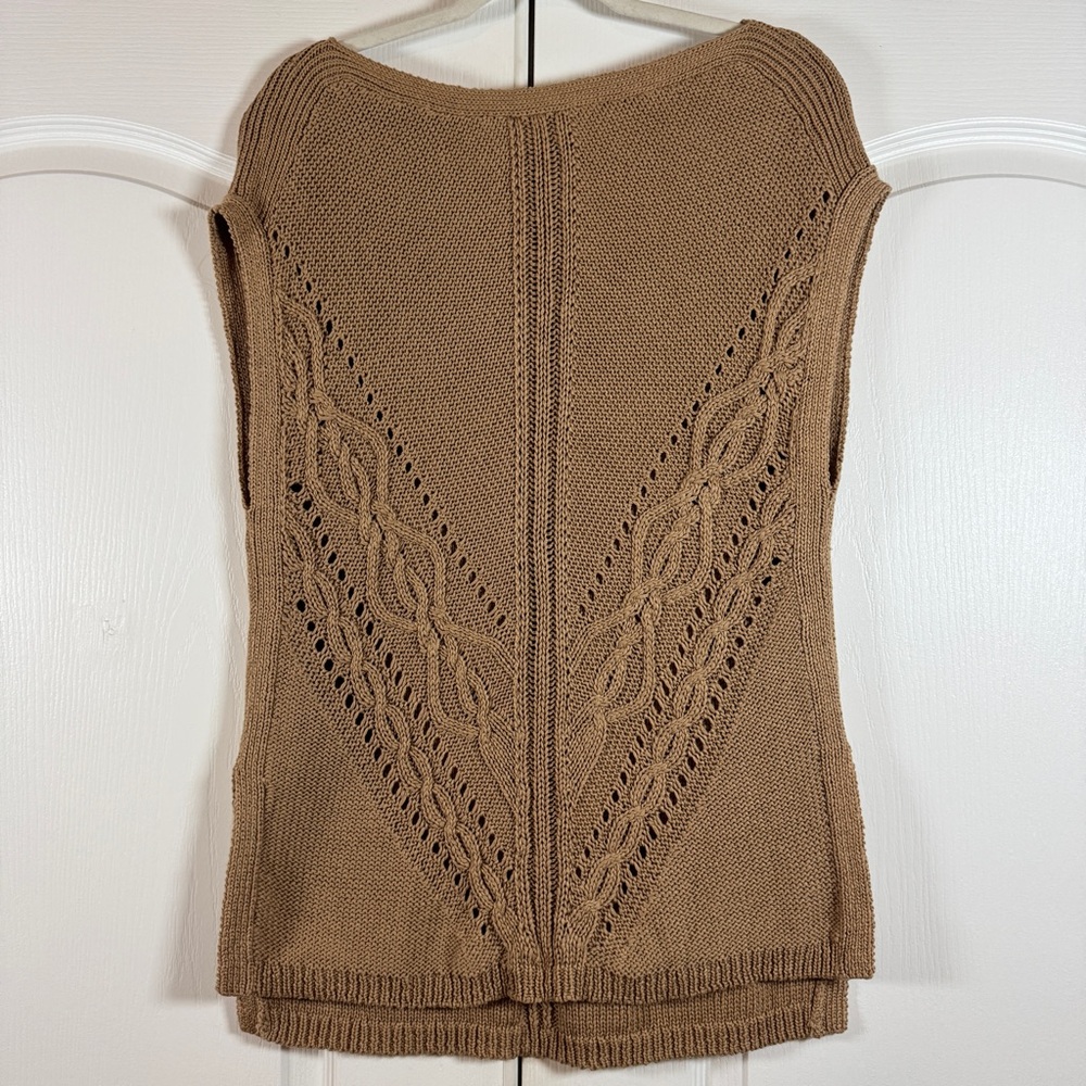 WHBM 100% Cotton Boat Neck Sleeveless Knit Top - Small